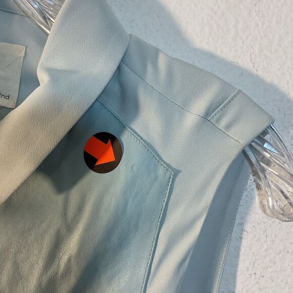 Anthropologie 0’2nd ladies leather tunic vest 4 blue tunic capsule  minimalist - Picture 10 of 15